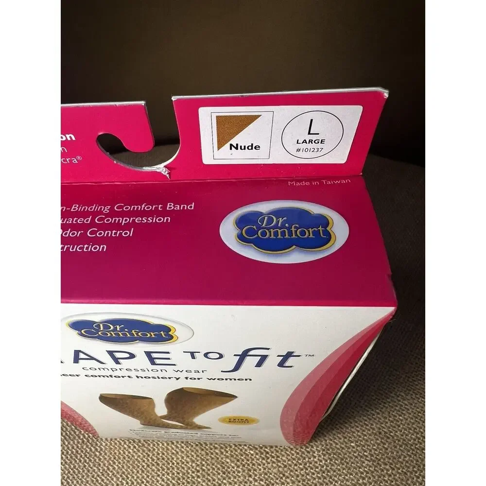 Dr. Comfort Shape to Fit Compression Hosiery-Size Large -Nude - 15-20 mmHg